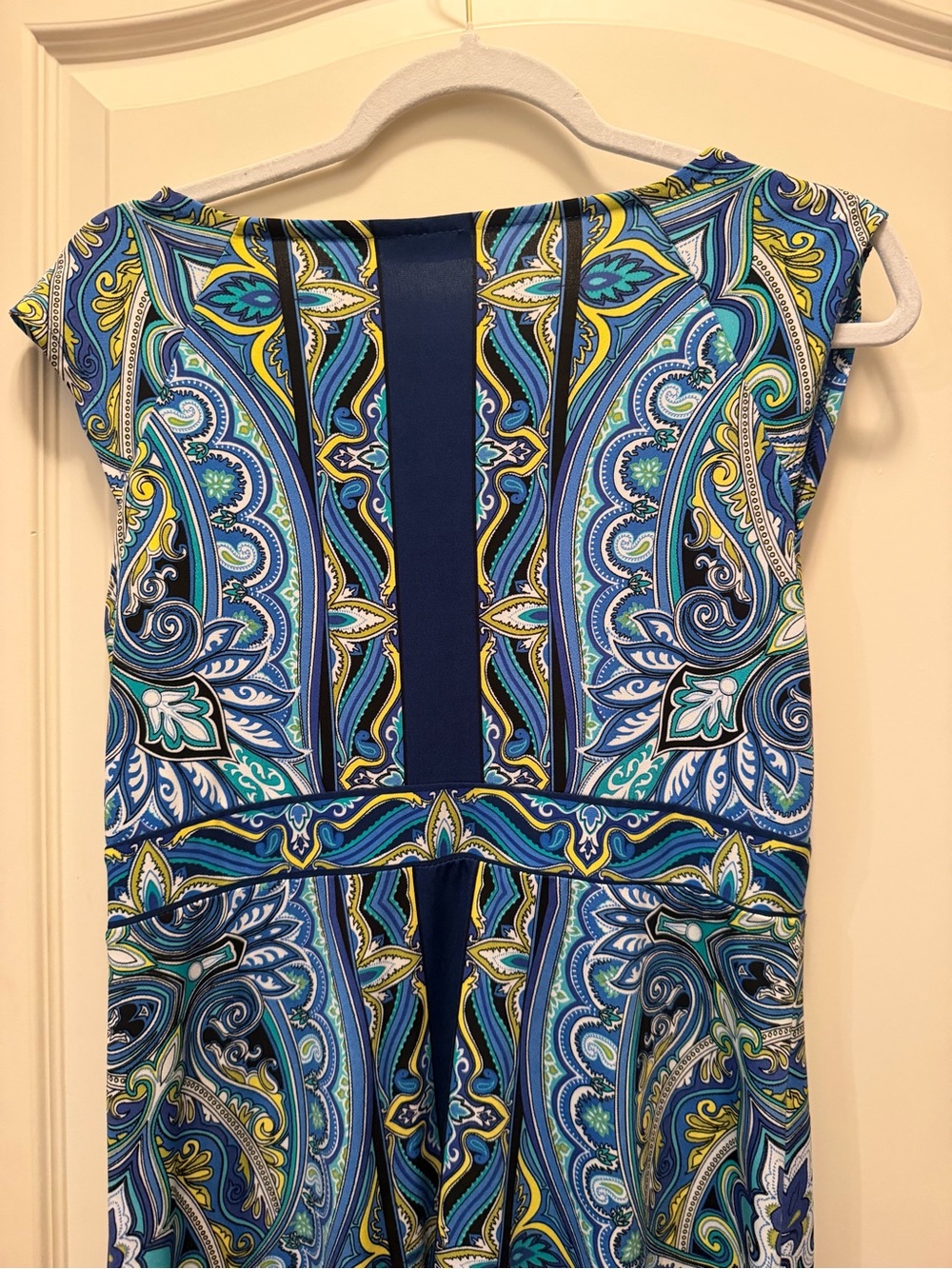 Apt. 9 Blue and Teal Paisley Fit-and-Flare Midi Dress - Picture 6 of 8